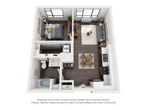 Sky3 Apartments 1E Floor Plan
